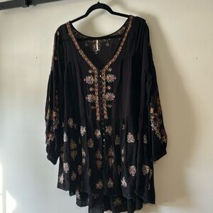 Free people tunic top or mini embroidered dress